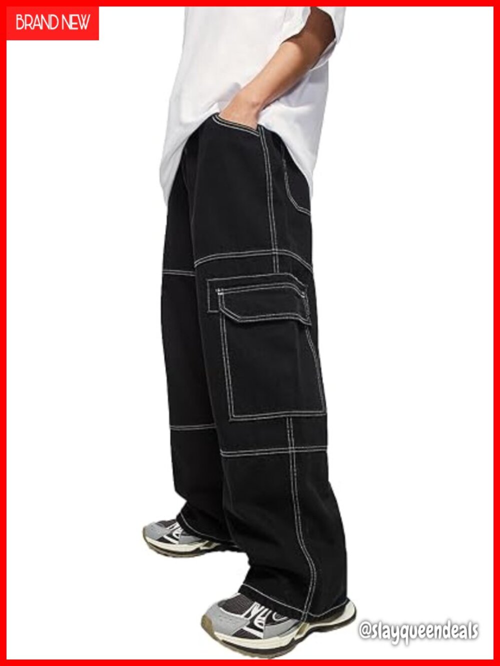 Vintage Baggy Cargo Wide Leg Denim Jeans Gothic Streetwear Oversized
